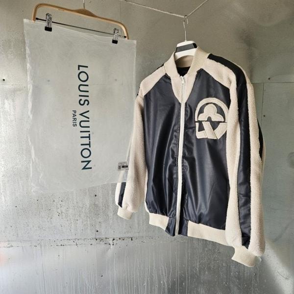 루* 플라워 믹스 레더 테디 바시티 자켓