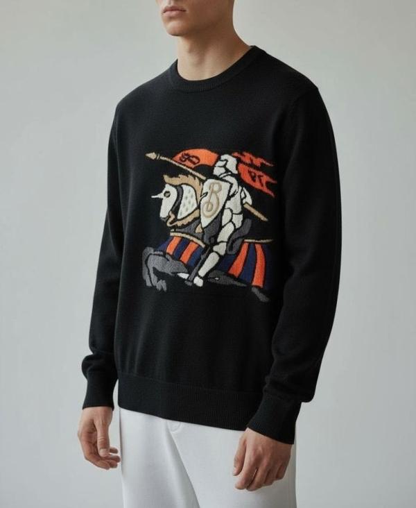 버** 멀티인타르시아 기사 자카드 라운드 니트수입최고급 (남녀공용)