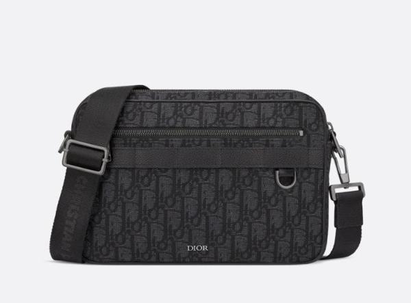 디* 사파리 맥시 메신저 백 ㅡ블랙 Dior Oblique 자카드 풀박스