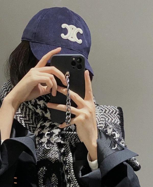 셀** CC로고 하운드 체크 머플러