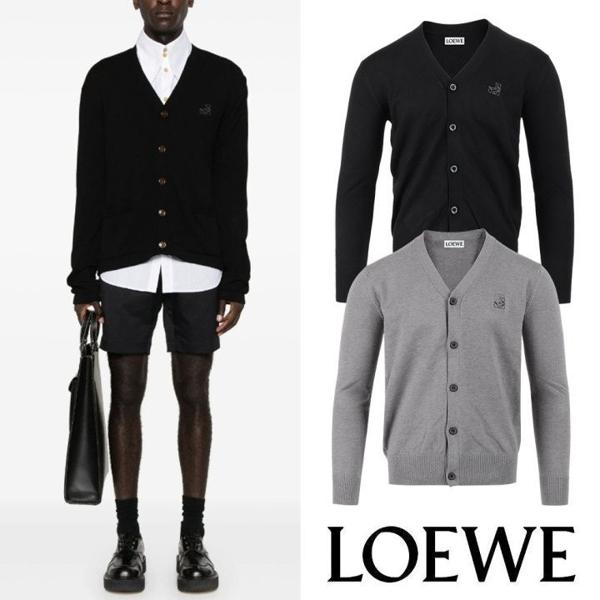 로** 신상 아나그램 자수 울 가디건 커플 착용 가능