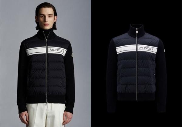 로고 패치 니트 믹스 패딩 자켓9B000 05 M1131 769