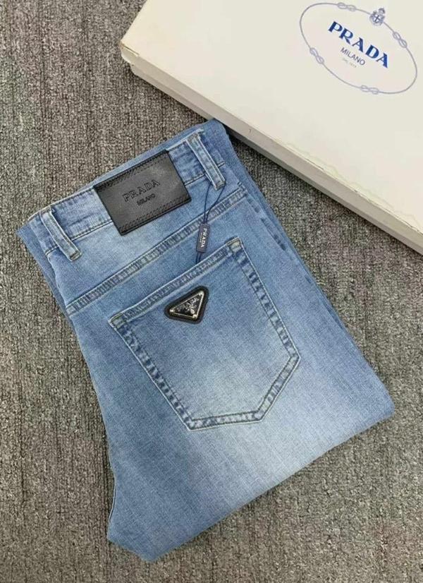 프** 남성 스트레이트 핏 연청 데님