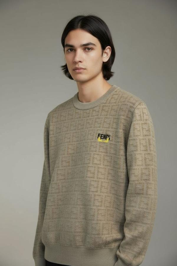 펜* 로고 보풀 자카드 라운드 니트수입최고급(남녀공용)