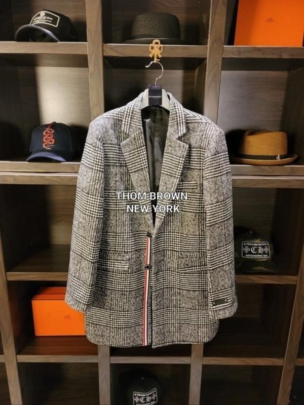 톰* 블랙라벨 texture 시그니쳐 글렌 삼선 뉴 하프 코트