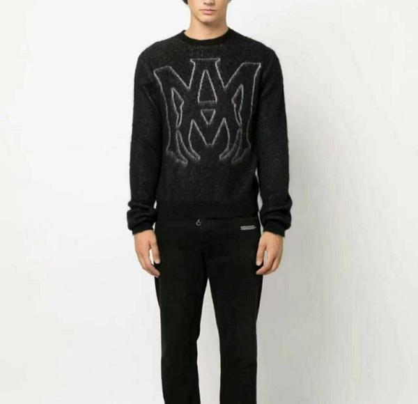 아** 빅로고 모헤어 니트