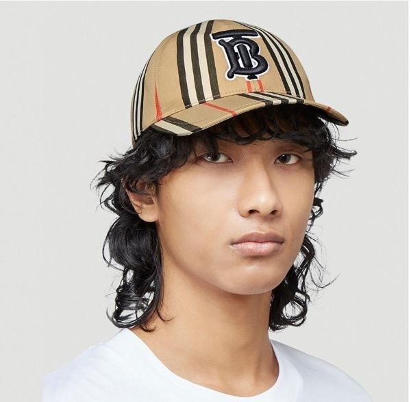 버** 모노그램 모티프 아이콘 스트라이프 코튼 베이스볼 캡