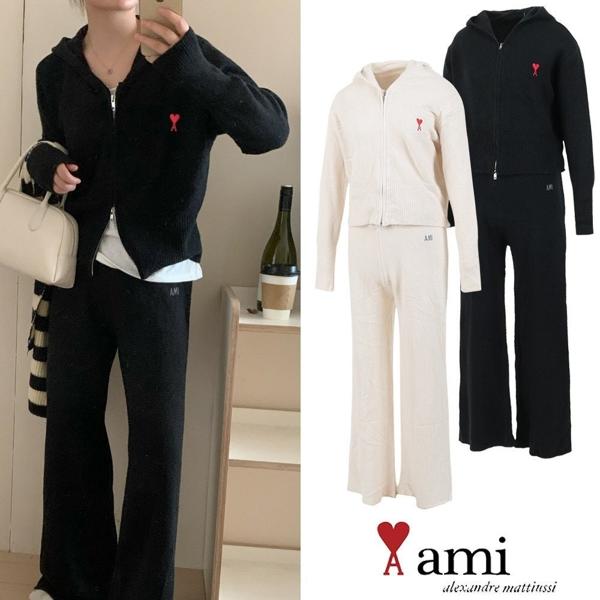 아* 후드 집업 니트 셋업