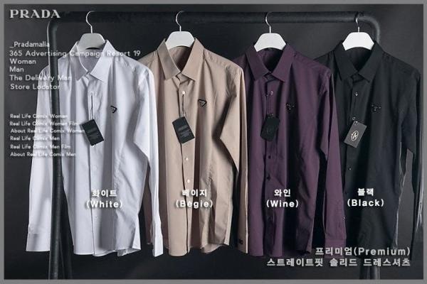 프** 스트레이트핏 솔리드 드레스 셔츠