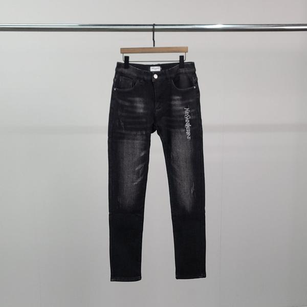 생** 레터링 융기모 흑 청바지