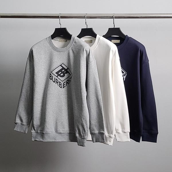 버** 스퀘어 프린팅 코튼 맨투맨