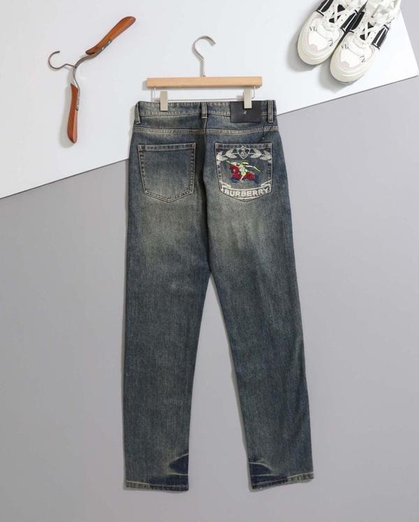 버** 수입 포켓 기사도 로고 자수 스판 데님 팬츠