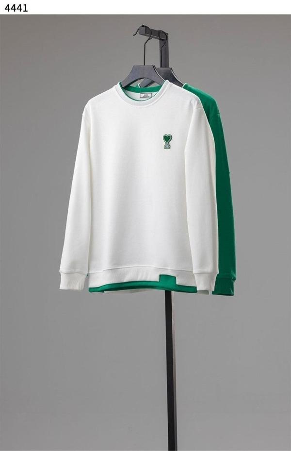 아* 그린 하트 레이어드 맨투맨