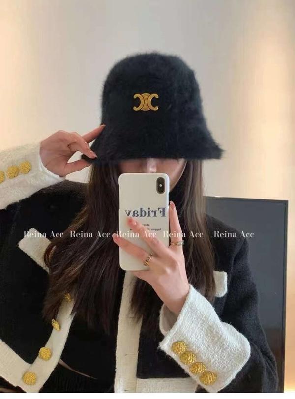 셀** 벨벳 로고패치 버킷햇 모자