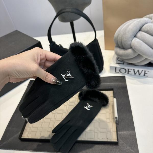 루* 라쿤 로고 포인트 스웨이드 장갑