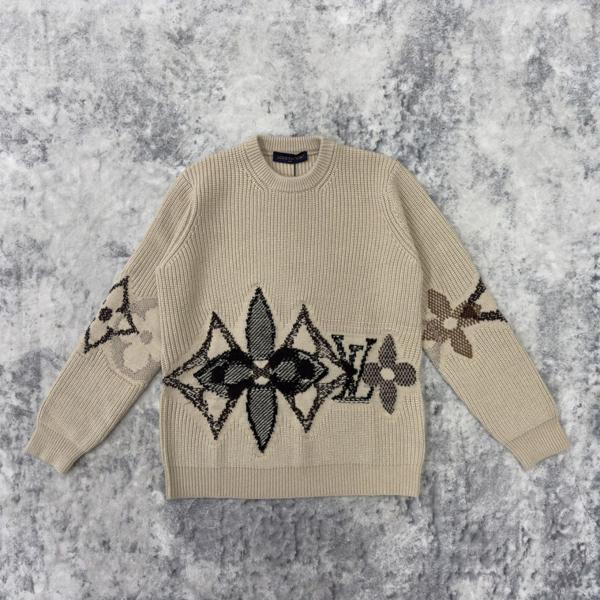 루* 25 그래픽 모노그램 플라워 니트  수입  프리미엄