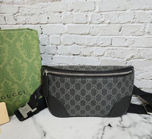 구* 고급 GG 엠블럼 벨트백 블랙
