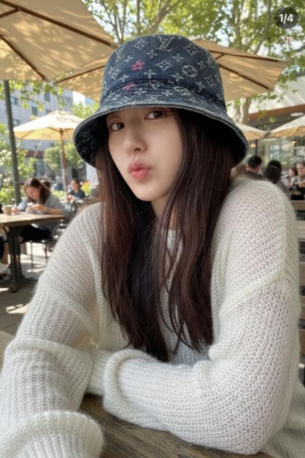 루* 멀티 모노그램 자가드 워싱 버킷햇 수입