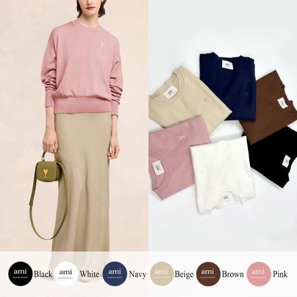 아* 드 꾀흐 까마이외 자수 크루넥 니트 (여성)