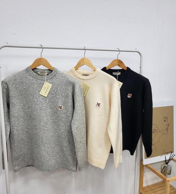 메* 마르지엘라 폭스헤드 울캐시미어 라운드 니트