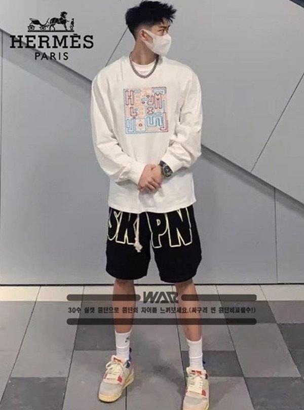 에*** 고대문양 레터링로고 밍크양기모 티셔츠