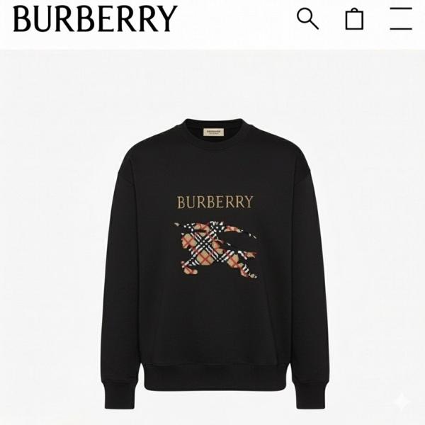 버** 체크로고 기모맨투맨