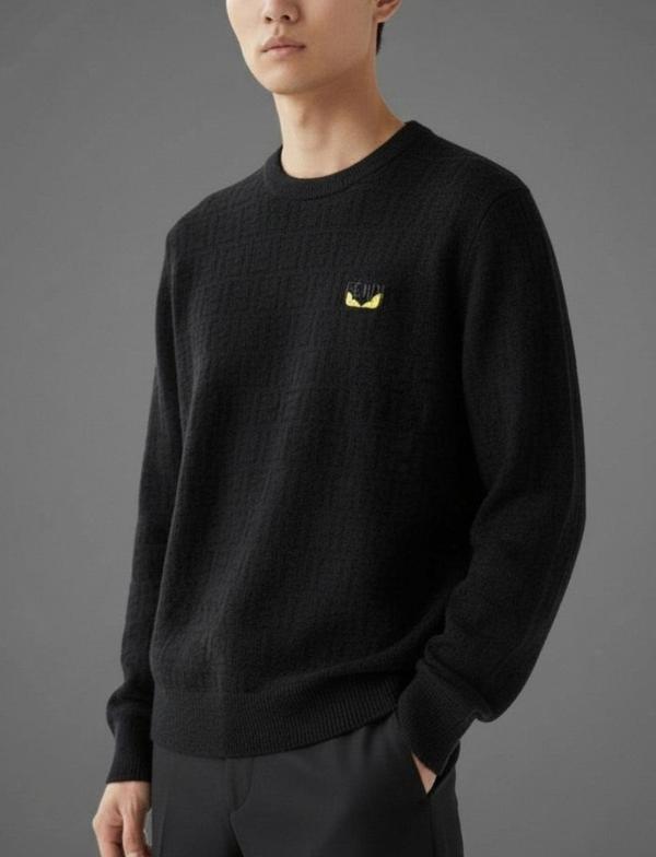 펜* 로고 보풀 자카드 라운드 니트수입최고급(남녀공용)