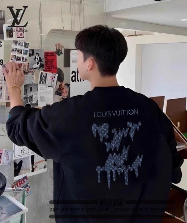 루* 패턴 물감 디자인 밍크양기모 티셔츠