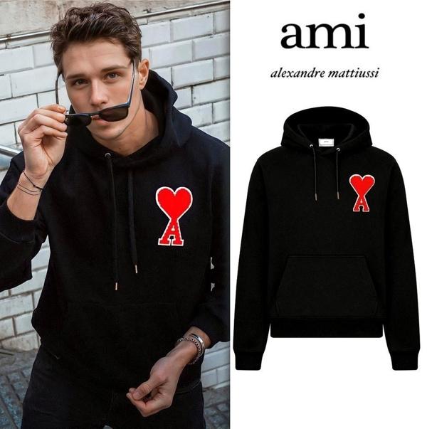 아* 레드빅패치 커플 후드  기모