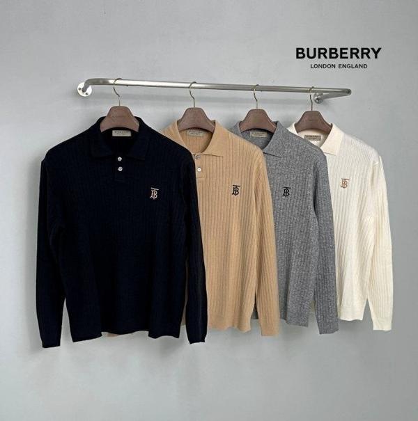 버** BT로고자수 카라 긴팔 니트