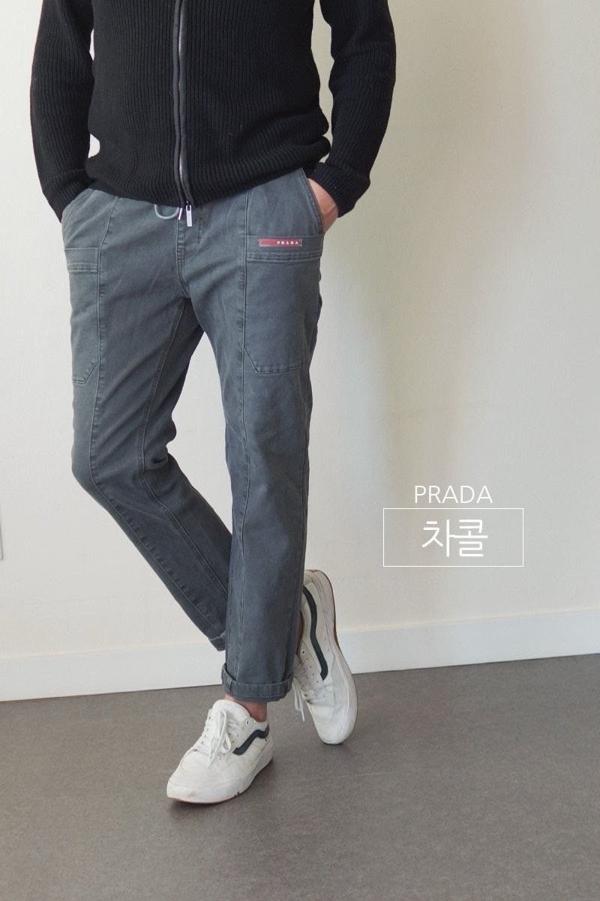 프** 약기모 면스판 팬츠