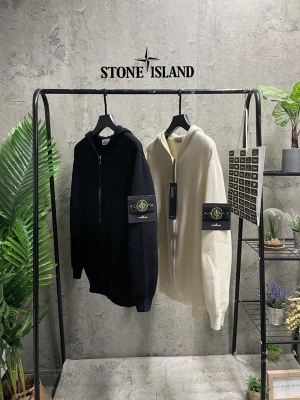 스* 와펜 후드 집업 니트