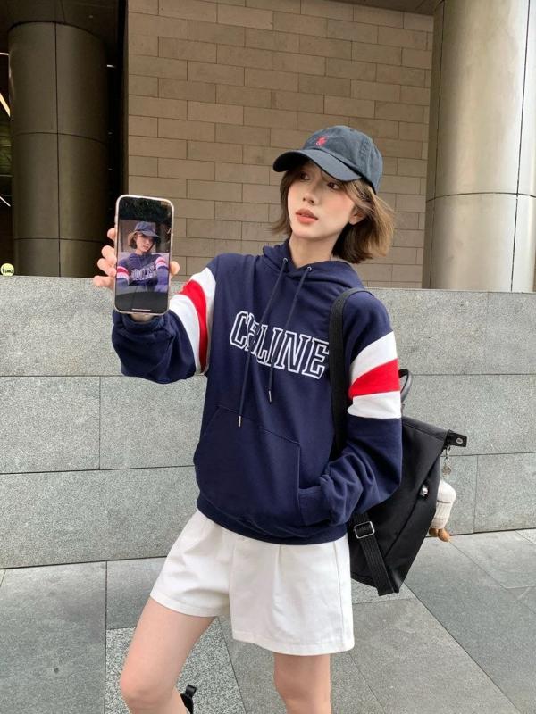 셀** 25 컬러블록 레터링 로고 프린트 후드  수입