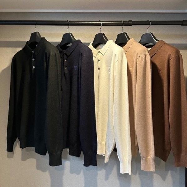 아* 까마이외 자수 카라 긴팔니트