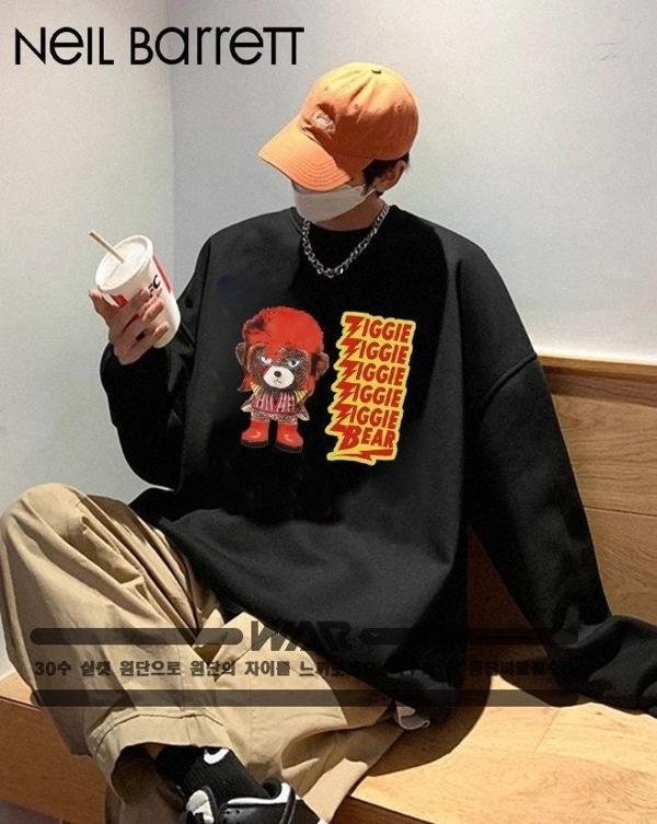 닐** 캐릭터 지글 디자인 밍크양기모 티셔츠
