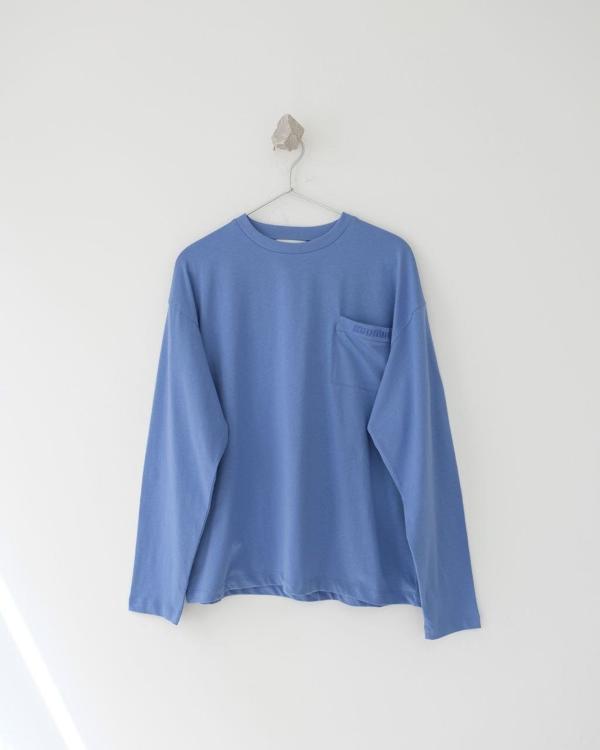 미*** 포켓 자수로고 롱슬리브  수입