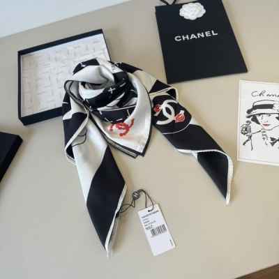 샤* Lip 패턴 블랙 사각 스카프