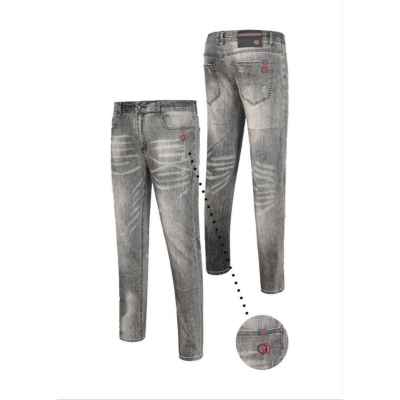 구* 자수 워싱 그레이진