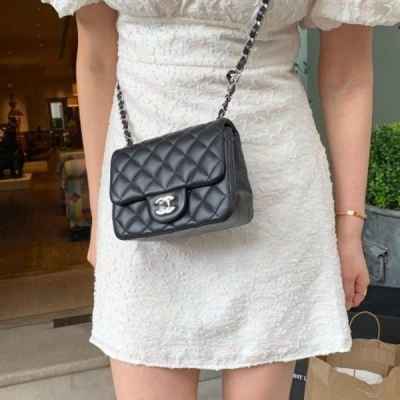 샤* 고급 쁘띠삭 실버볼 크로스백 램스킨