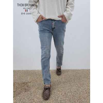 톰* 슬림 일자 데님워싱 청바지