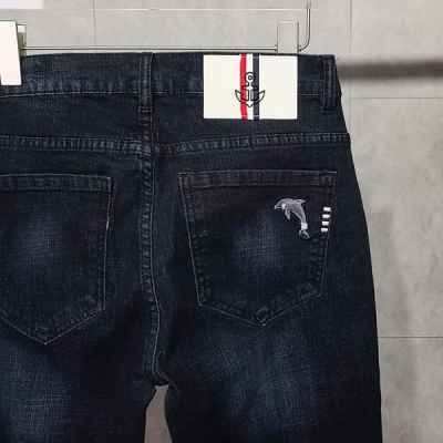 톰* 사선완장 돌핀 진청 청바지