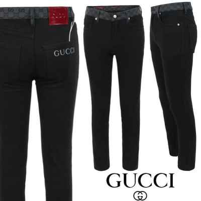 구* 레터링 로고 자가드 블랙 슬림 일자진