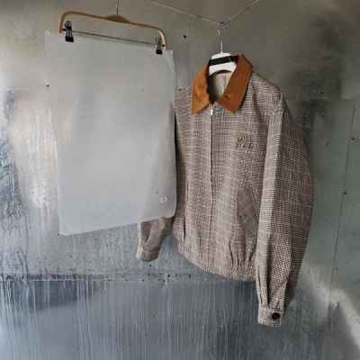 미*** 체크 더블 위브 자켓