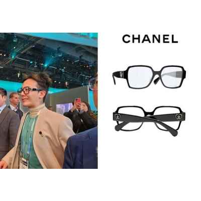 샤* 하트로고 스퀘어 아세테이트 블랙 안경