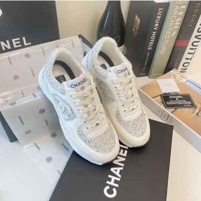 샤* CC로고 스웨이드 트위드 스니커즈