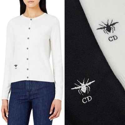 디* 꿀벌자수 라운드가디건