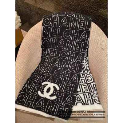 샤* 레터링 패턴 양면 머플러