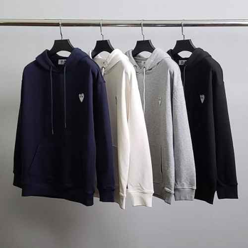 꼼* 화이트와펜 코튼 후드티