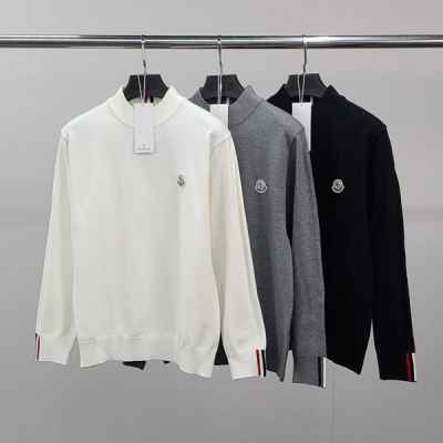 뺵삼선 소매라인 반목 니트