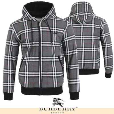 버** 기마 자수 체크 후드 집업